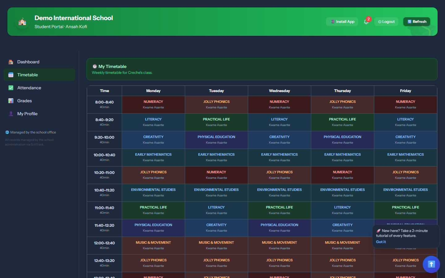 Timetable - SchTracky screenshot