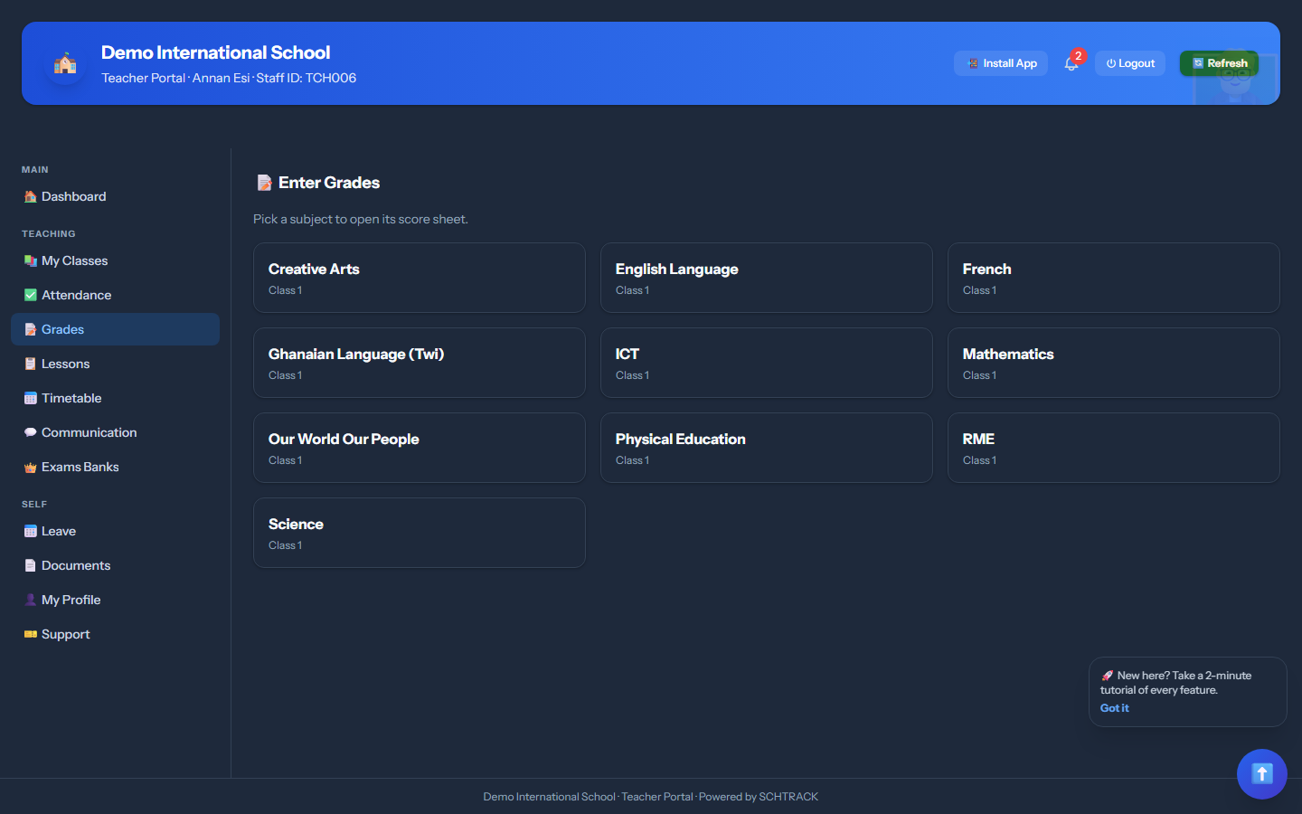 Grades - SchTracky screenshot
